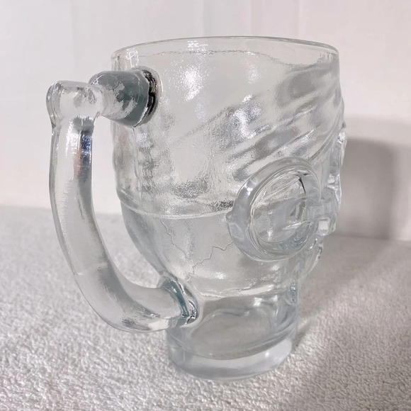Vintage Luminarc USA Large Clear Glass Skull Mug - Picture 6 of 15